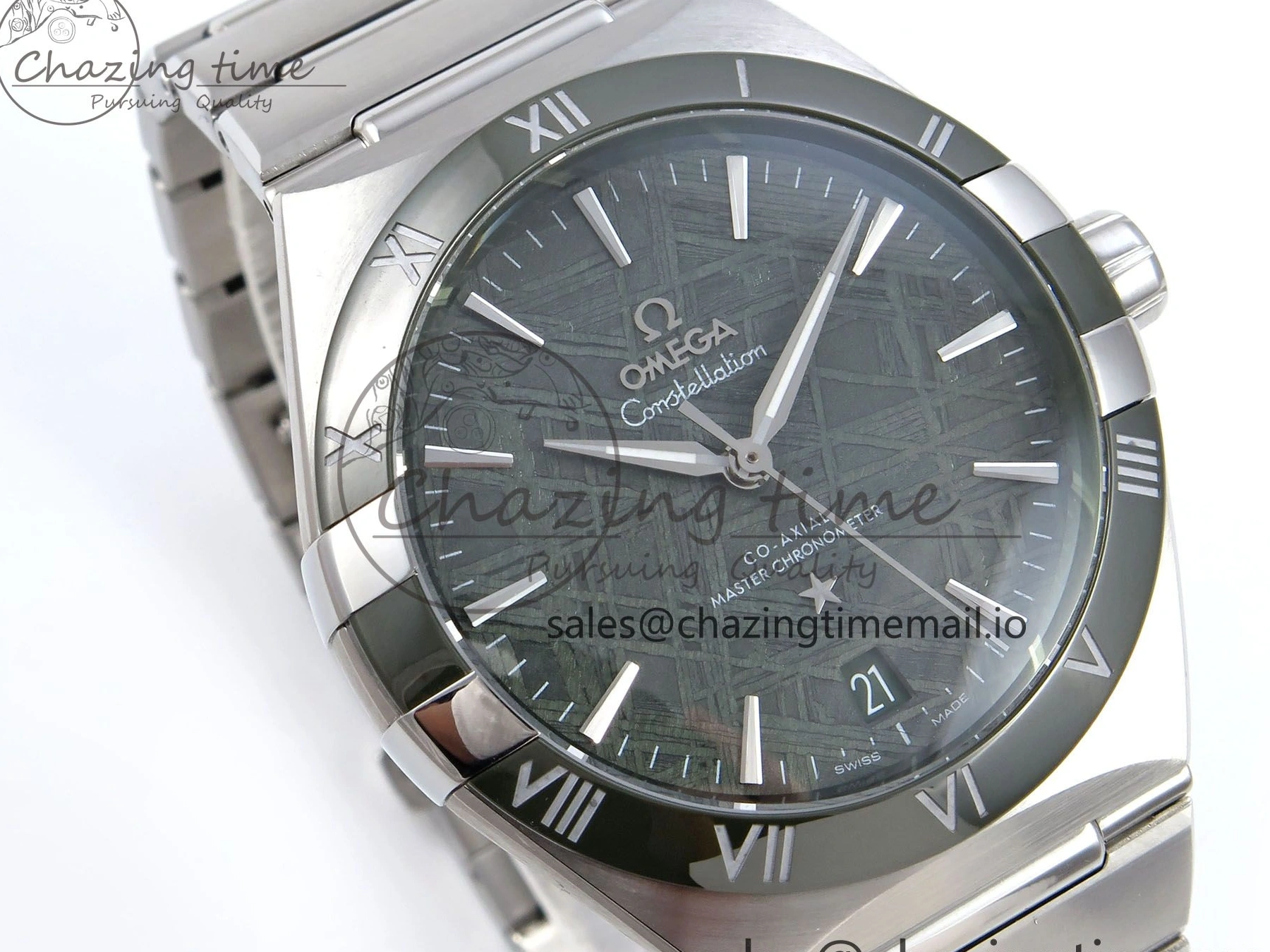 0214 Classic Constellation 41mm SS ASWF 1:1 Best Edition Green Dial on SS Bracelet A 7697